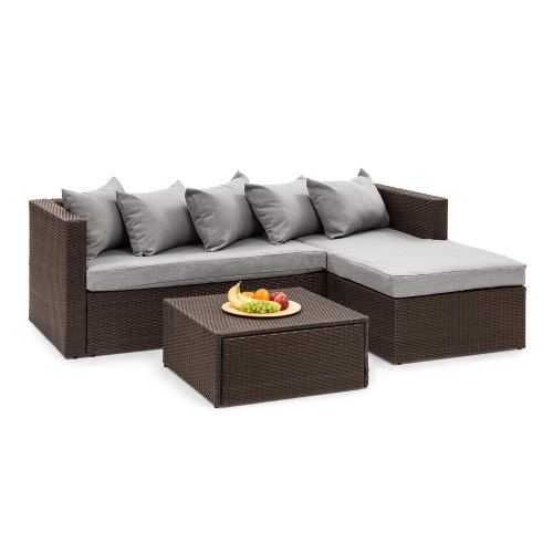 150 Sur Blumfeldt Theia Lounge Salon De Jardin Complet Polyrotin Marron Gris Clair Mobilier De Jardin Achat Prix Fnac