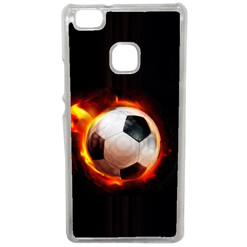 Coque Ballon De Foot En Feu Compatible Huawei Mate 9 Lite Transparent