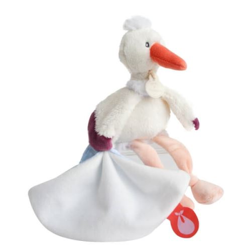 Attache-sucette cigogne - doudou et compagnie