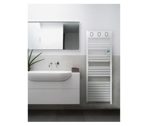Sauter marapi radiateur seche-serviettes electrique - 750 watts - ecran retro-eclaire - programmation hebdomadaire -tubes ronds