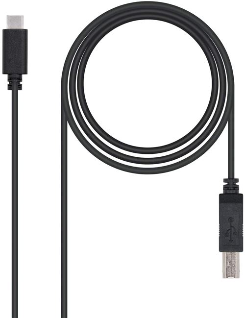 Nano Cable 10.01.2201 - Câble d'imprimante 3A USB 2.0 vers USB-C, mâle-mâle, 1mts