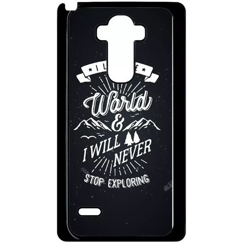 Coque Lg G4 Stylus I Love The World And I Will Never Stop Exploring Fond Noir