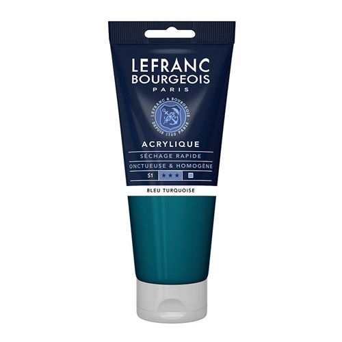 Lefranc Bourgeois - Peinture - peinture acrylique - bleu turquoise - opaque - satin - fine - 200 ml