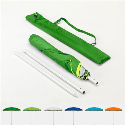 Beachline - Parasol de plage pliable portable leger voyage moto 180 cm Pocket, Couleur: Vert foncé