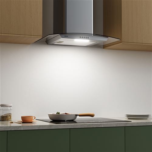 Ciarra Hotte Aspirante Decorative Murale 60cm 550m H 3 Vitesses Recyclage Ou Evacuation 56db Verre Inox Hotte Decorative Murale Achat Prix Fnac
