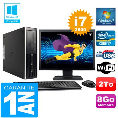 Pc hp compaq 8300 sff core i7-2600 ram 8go disque 2 to wifi w7 ecran 19' État correct - Hewlett-Packard reconditionné disponible sur Fnac