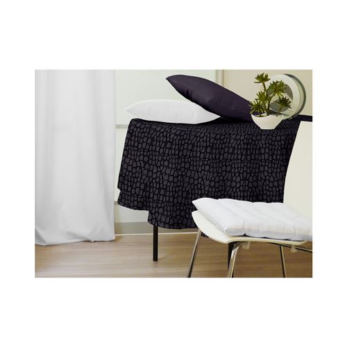 SOLEIL D'OCRE Nappe toile cirée ronde Croco - 160x160 cm - Gris