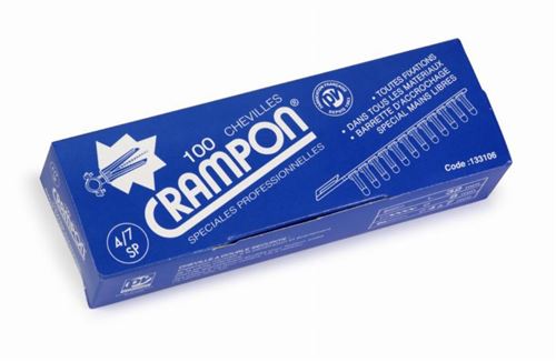 Cheville &agrave; expansion bleu - Crampon - Bo&icirc;te de 100 pi&egrave;ces - Vinmer