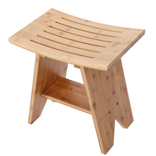 Tabouret De Douche En Bambou Salle De Bains Spa Organisateur