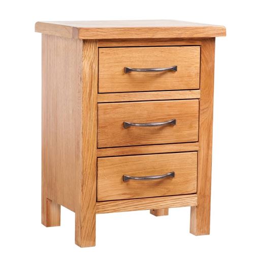vidaXL Nachtkastje met 3 lades 40x30x54 cm massief eikenhout