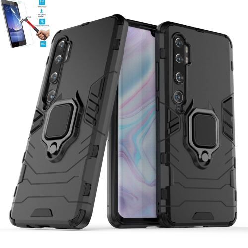 Coque Xiaomi Mi Note 10 / Mi CC9 Pro Anti Choc Noir Avec Verre Trempé - Armor Avec Support Magnétique