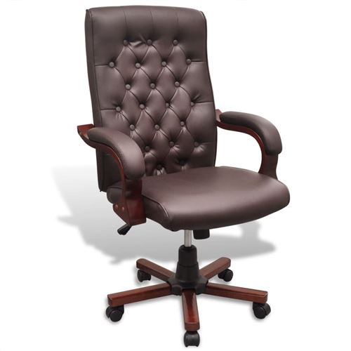Bureaustoel Chesterfield kunstleer (bruin)