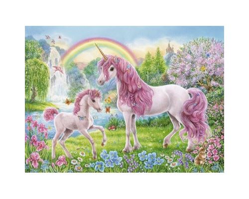 Puzzle 100 Pièces : Coloring Booklet - Licornes Magiquess, Ravensburger