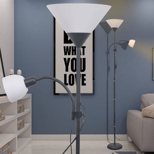 VidaXL Lampadaire E27 Double Ampoule Noire - Image 4