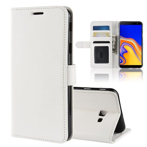 Etui en PU blanc pour votre Samsung Galaxy J4+