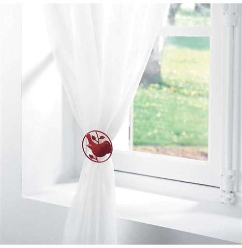 Paris Prix - Lot De 2 Embrasses De Rideau passero 8cm Rouge