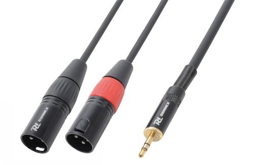 PD Connex câble audio 2xxlr male/jack 3,5mm - 1,5m - Idéal pour relier vos enceintes de sonorisation