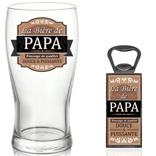 GENERIQUE - Set Verre à Bière et décapsuleur - Papa - Grand - Image 2