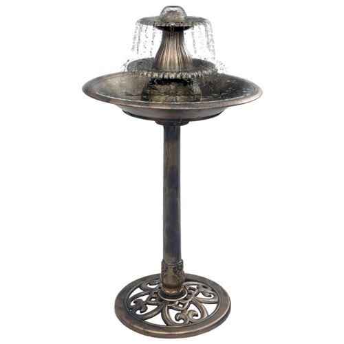 Bain pour oiseaux avec fontaine Bronze 50x91 cm Plastique