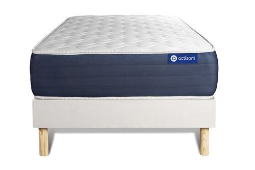 Non Communiqué Blanc Ensemble Matelas Mémoire De Forme Actimemo Sleep 90X200 5Zones De Confort + Sommier Kit