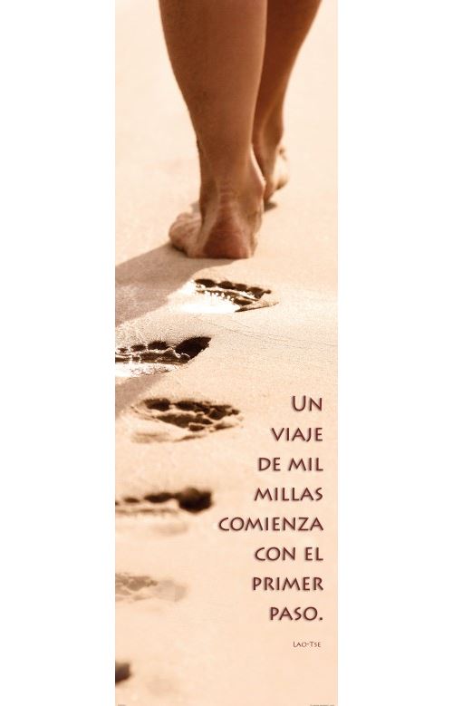 Motivation Papier Peint Photo/Poster - Un Viaje De Mil Millas Comienza Con El Primer Paso, 1 Partie (250x79 cm)
