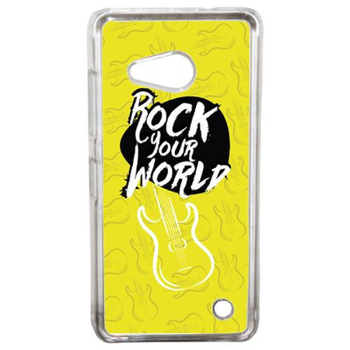 Coque Rock Your World Fond Jaune Compatible Lumia 550 Transparent