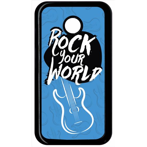 Coque Motorola Moto E Rock Your World Fond Bleu