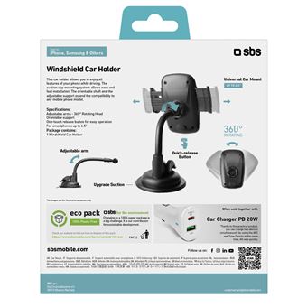 Support téléphone portable pour voiture SBS Freeway TE0UCH20W Noir