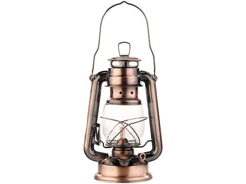 Lampe-tempête rétro à pétrole 24 cm Anika - aspect Bronze