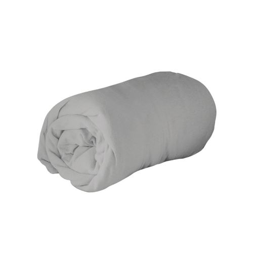 Drap housse 1 personne 90 x 190 cm jersey uni jersy Galet