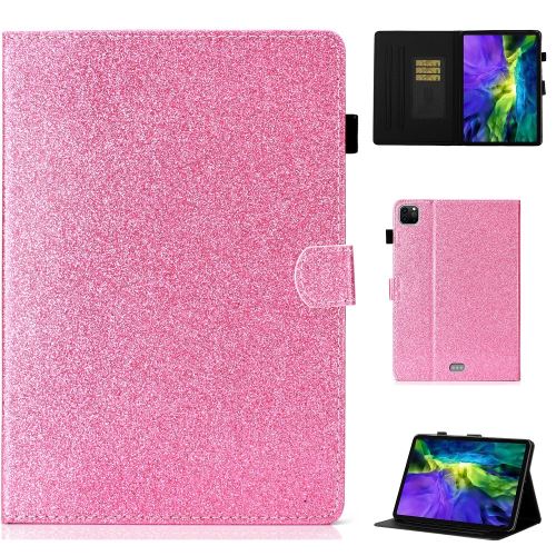 Etui en PU + TPU pailleté avec support et porte-cartes rose pour votre Apple iPad Pro 11 pouces (2020)/(2018)