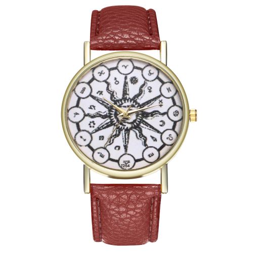 Montre mâle personnalité créatrice couple festival cadeaux anniversaire cadeau montre à quartz en cuir T254-Acafé