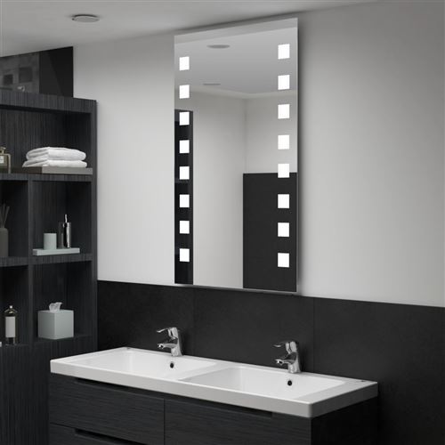 Miroir mural à LED pour salle de bains 60 x 100 cm (144701)