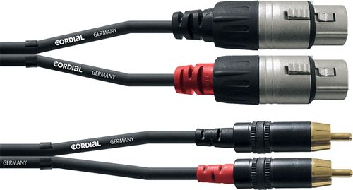 Cordial CFU1.5FC - Câble audio 2 RCA mâles - 2 XLR femelles