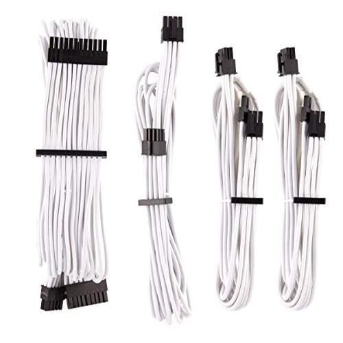 corsair corsair premium sleeved kabel-set - weiß noir