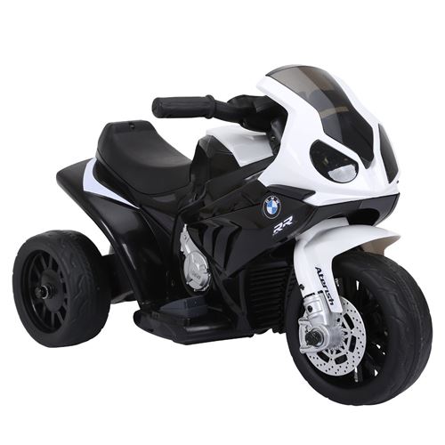 Moto Electrique BMW S1000, 25W pour Enfant, 3 Roues, Système Audio et Phares Fonctionnels - Noir