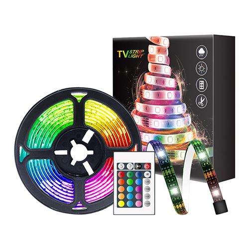 Bande lumineuse 5 mètres 150 lumières LED 5050 USB décoratif coloré Multicolore MK28