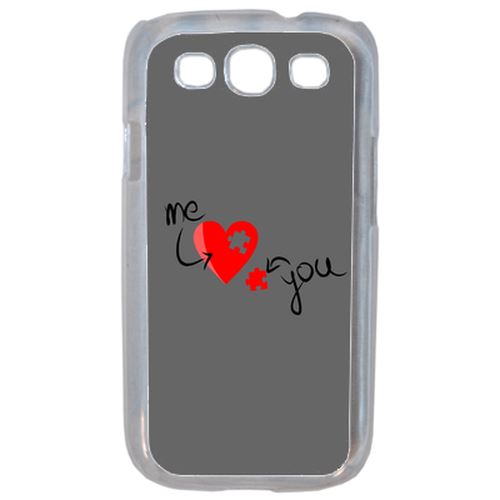 Coque Me Love You Gris Compatible Samsung S3 Transparent