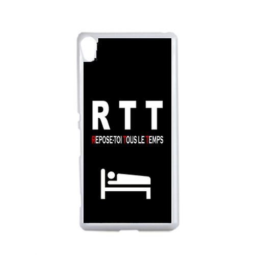 Coque Rtt Slogan Fond Noir Compatible Sony Xperia Xa Transparent