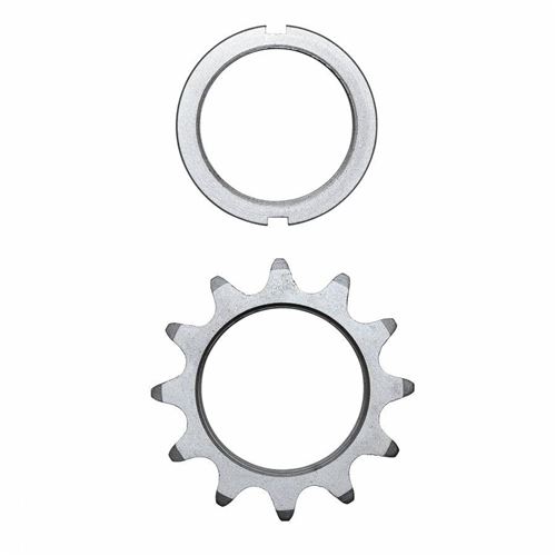Pignon piste miche 12d. monobloc avec contre ecrou