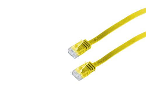 Helos 148734 ultra plat câble patch u utp slim cat. 6, 0,5 m jaune