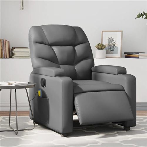 Non Communiqué Gris Vidaxl Fauteuil De Massage, Relaxation Électrique Similicuir
