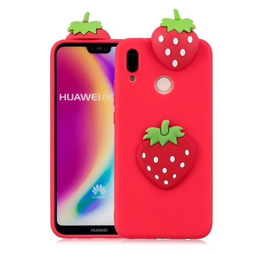 Coque en TPU fraise poupée 3d pour Huawei P20 Lite