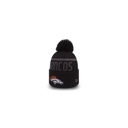 Bonnet NFL avec Pompom Denver Broncos New Era BLACK COLLECTION Noir