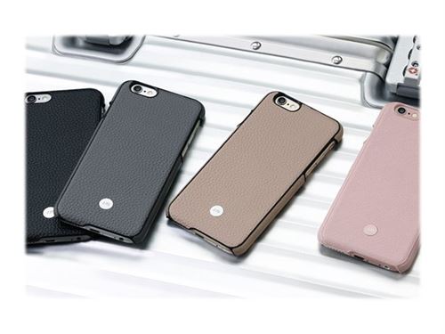 JustMobile Quattro Back - Coque de protection pour téléphone portable - robuste - cuir véritable, polycarbonate - gris - pour Apple iPhone 6s Plus