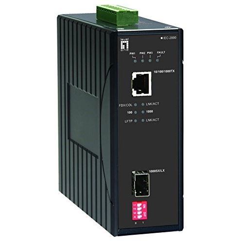 Levelone iec-2000 1000mbit s noir convertisseur de support réseau (555521)