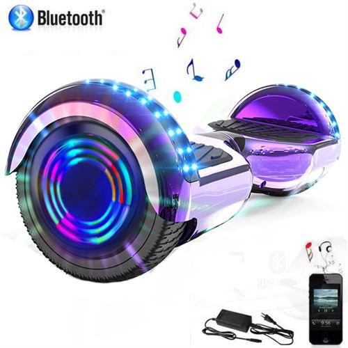 6.5 Inch Hoverboard, 6.5 Inch LED elektrische scooter, elektrische scooter E-Balance, E-Skateboard, elektrische scooter Bluetooth-chroom Purper