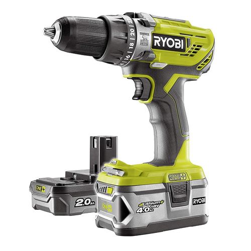 Ryobi Perceuse-Visseuse à Percussion One+ 18 V Li-Ion 2.0 / 4.0 Ah 50 Nm avec Sac à Outils R18Pd