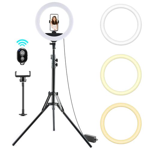 Anneau Lumineux Maquillage Lampe 32cm 18W LED USB Portable Selfie  Photographie Support de Téléphone Trépied Stand Éclairage