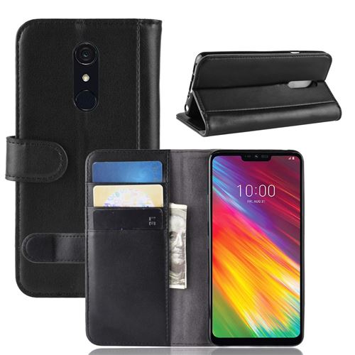 Etui en PU volte-face divisée noir pour votre LG G7 Fit